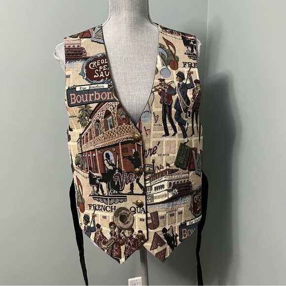 chuga chuga Jackets & Blazers - CHUGA CHUGA embroidered New Orleans jazz Vest  unisex size Large music